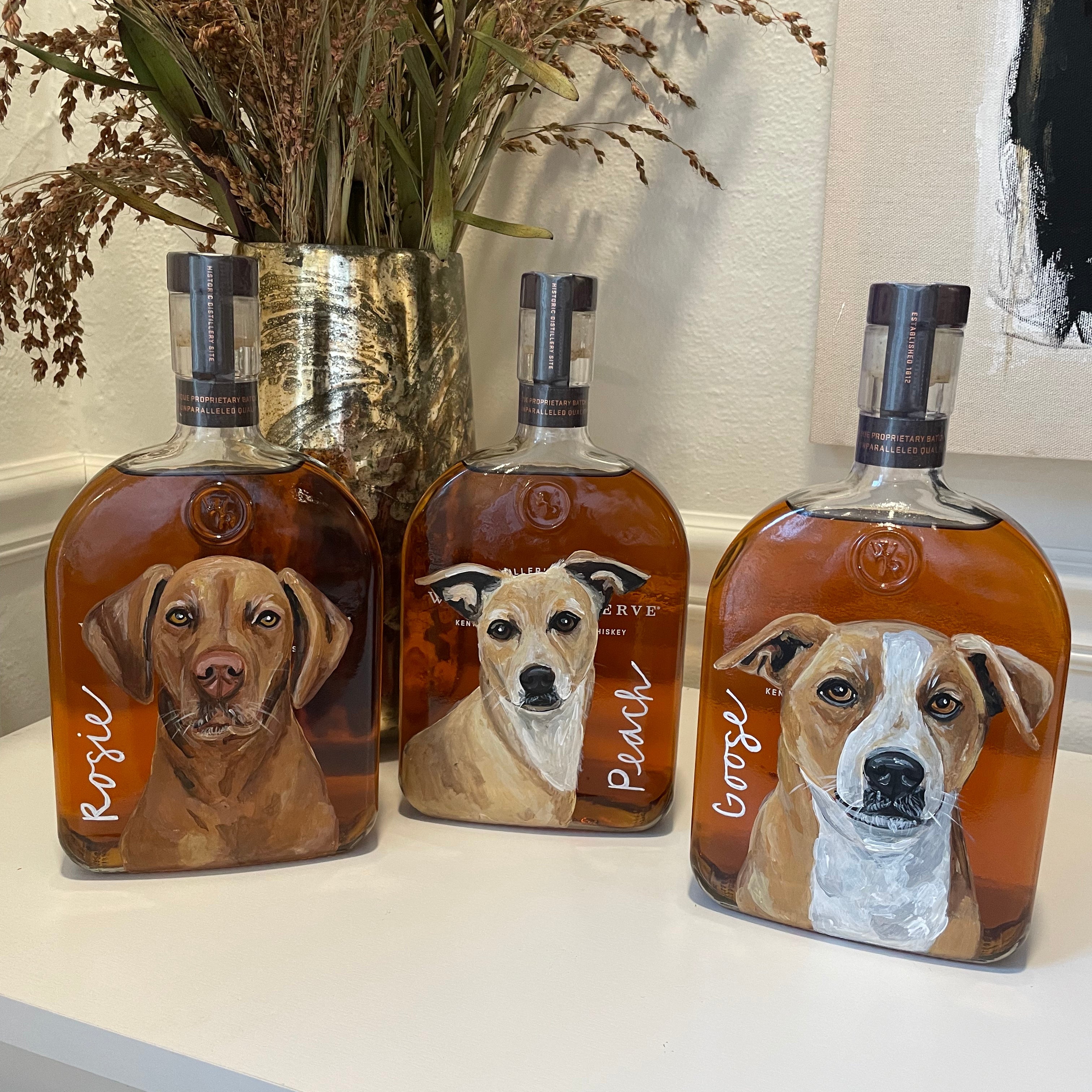Custom Whiskey Bottles with Pet Portraits