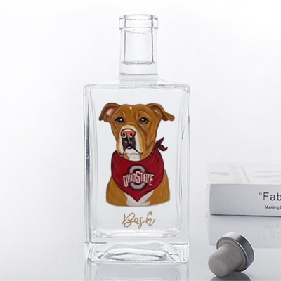 Personalized Hand Painted Pet Portrait Whiskey Bottles