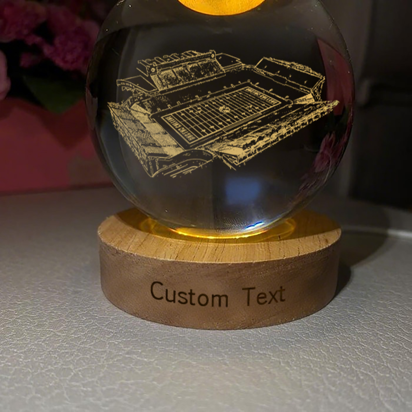 Alumni Stadium 3D Spherical Crystal Lamp