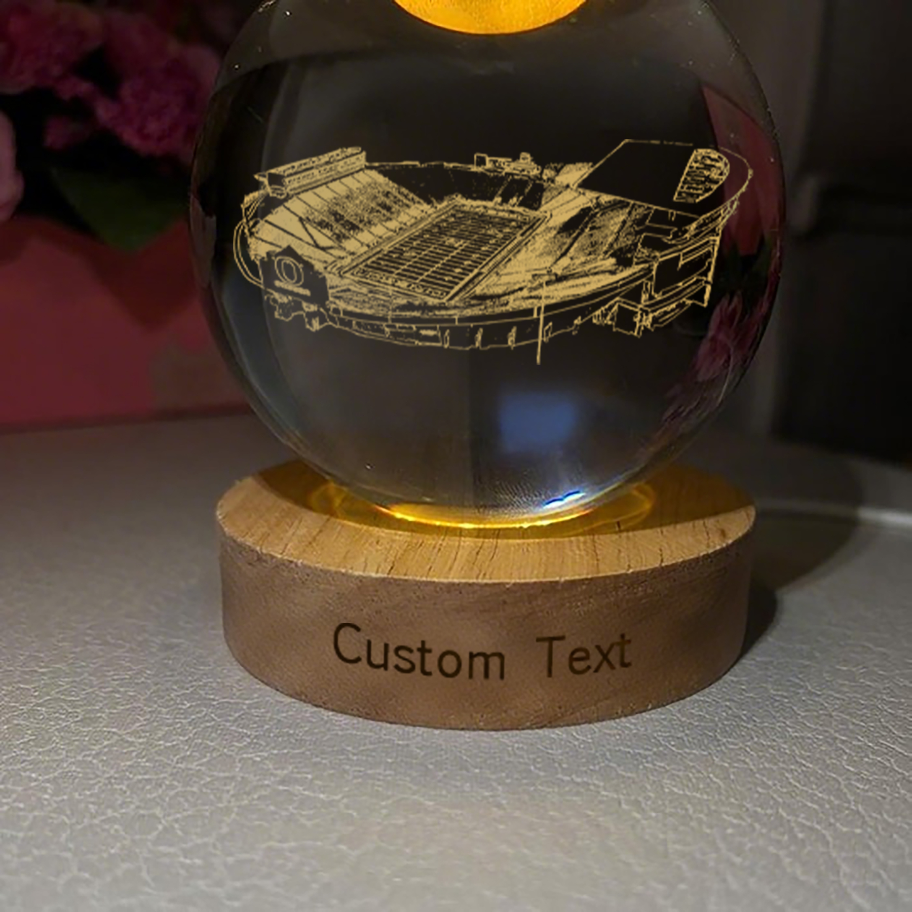 Autzen Stadium 3D Spherical Crystal Lamp