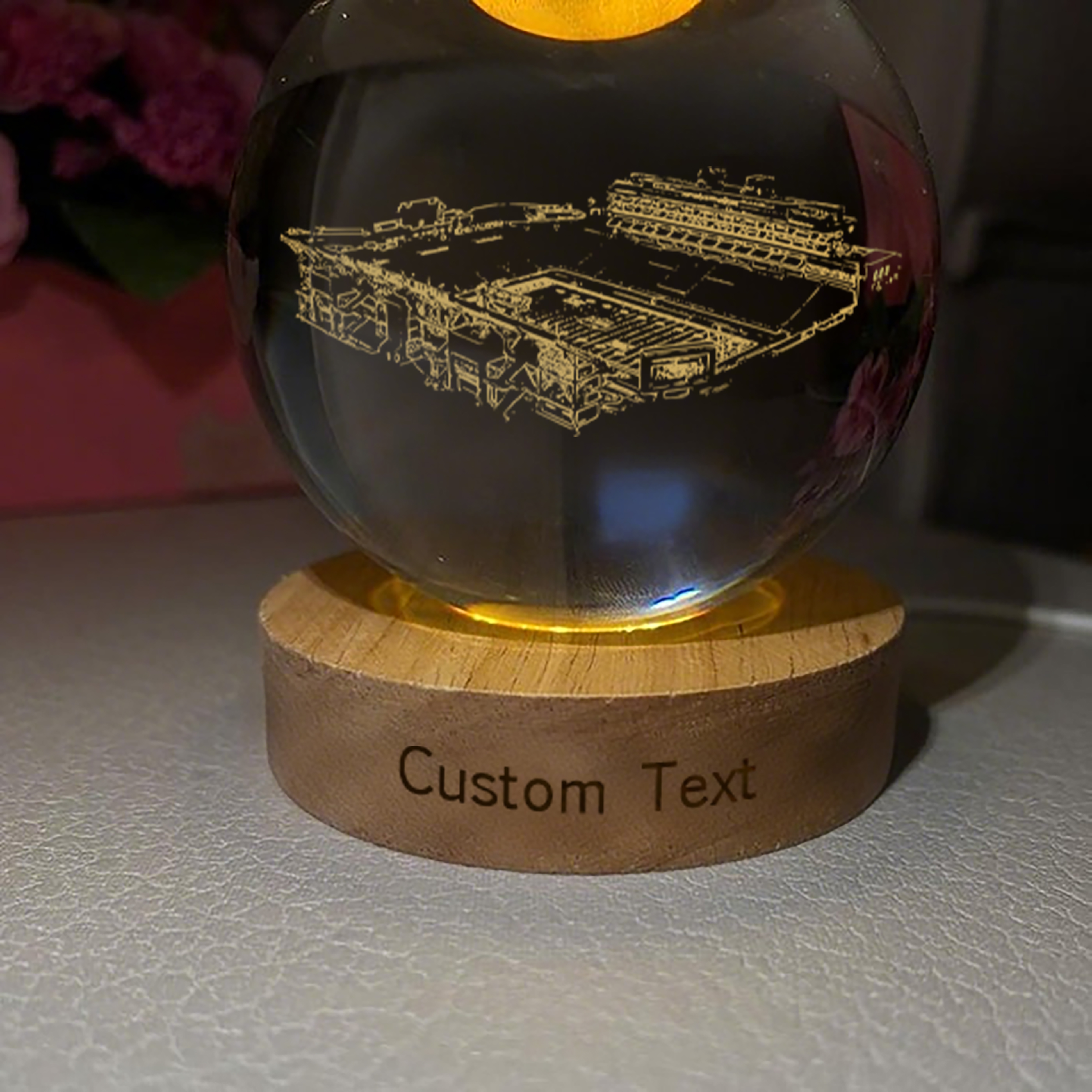 Bill Snyder Family Stadium 3D Spherical Crystal Lamp