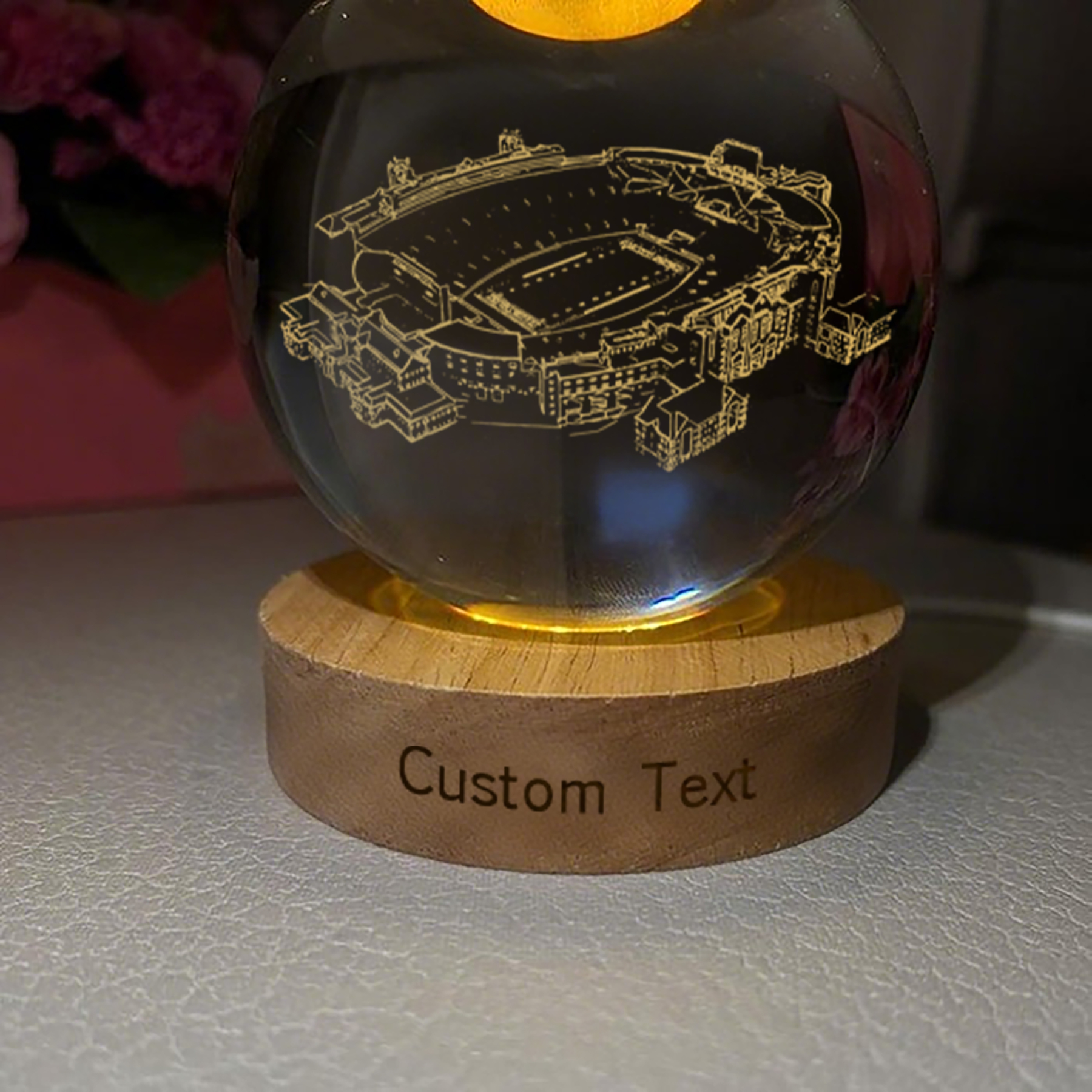 Doak S.Campbell Stadium 3D Spherical Crystal Lamp