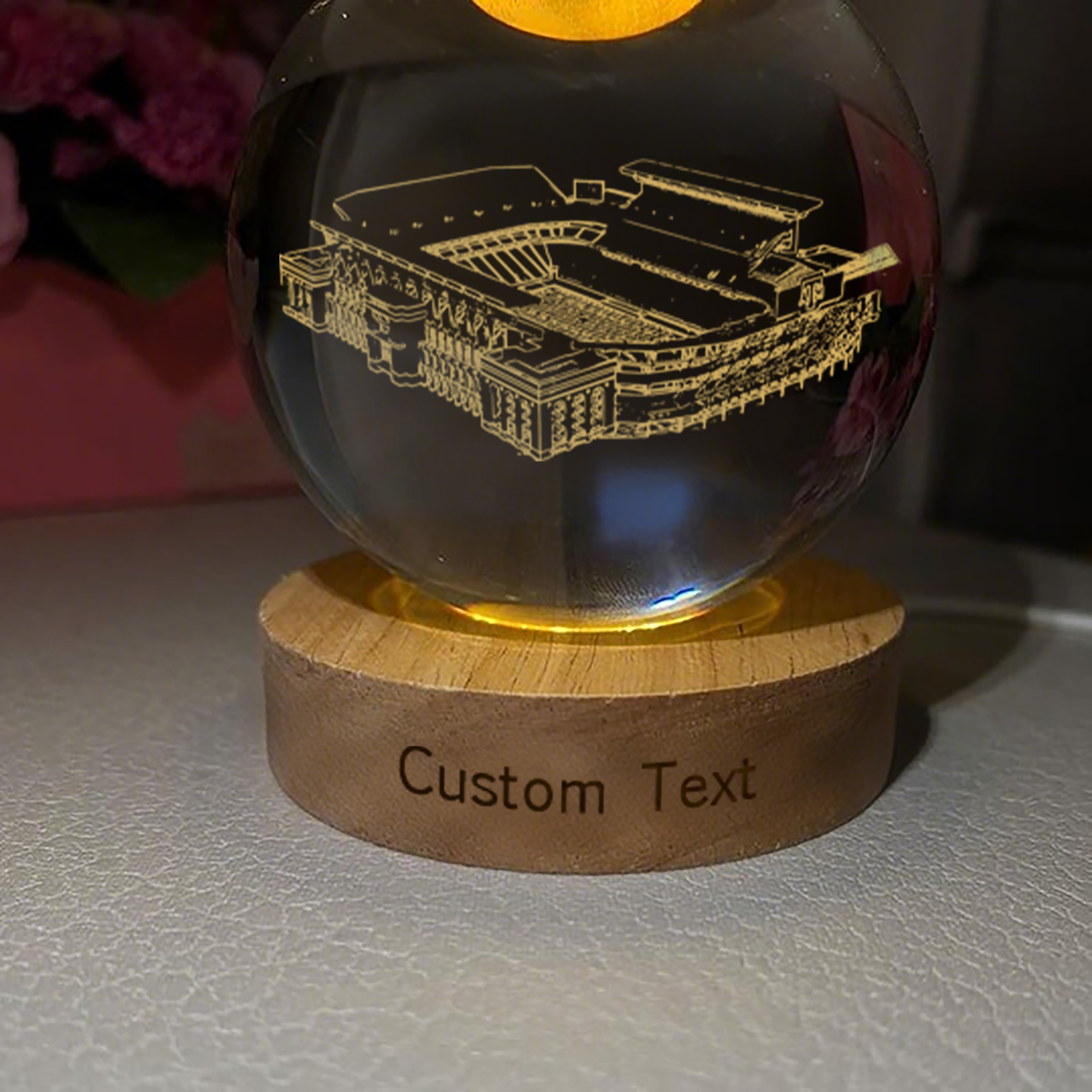 Kyle Field Stadium 3D Spherical Crystal Lamp