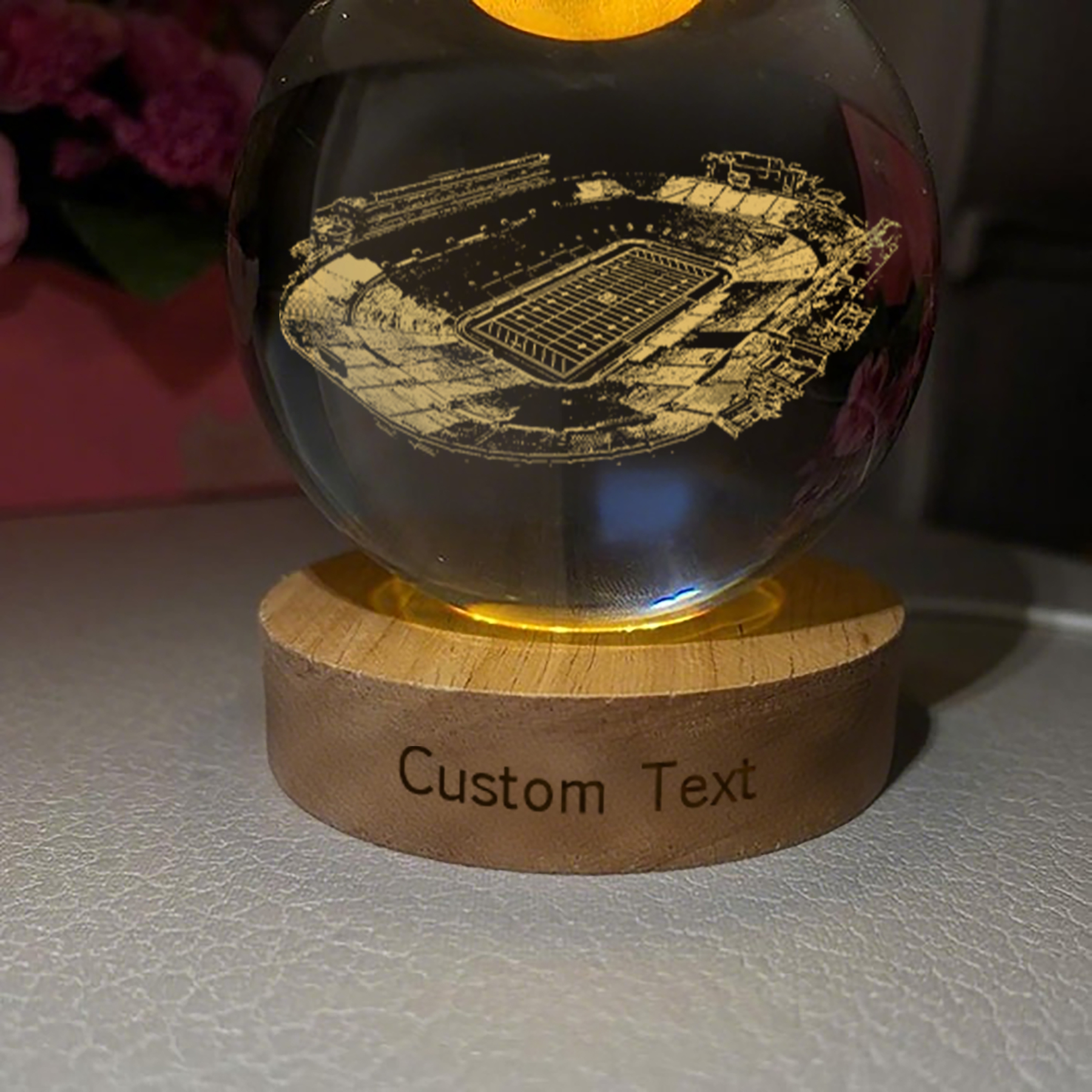 Notre Dame Stadium 3D Spherical Crystal Lamp