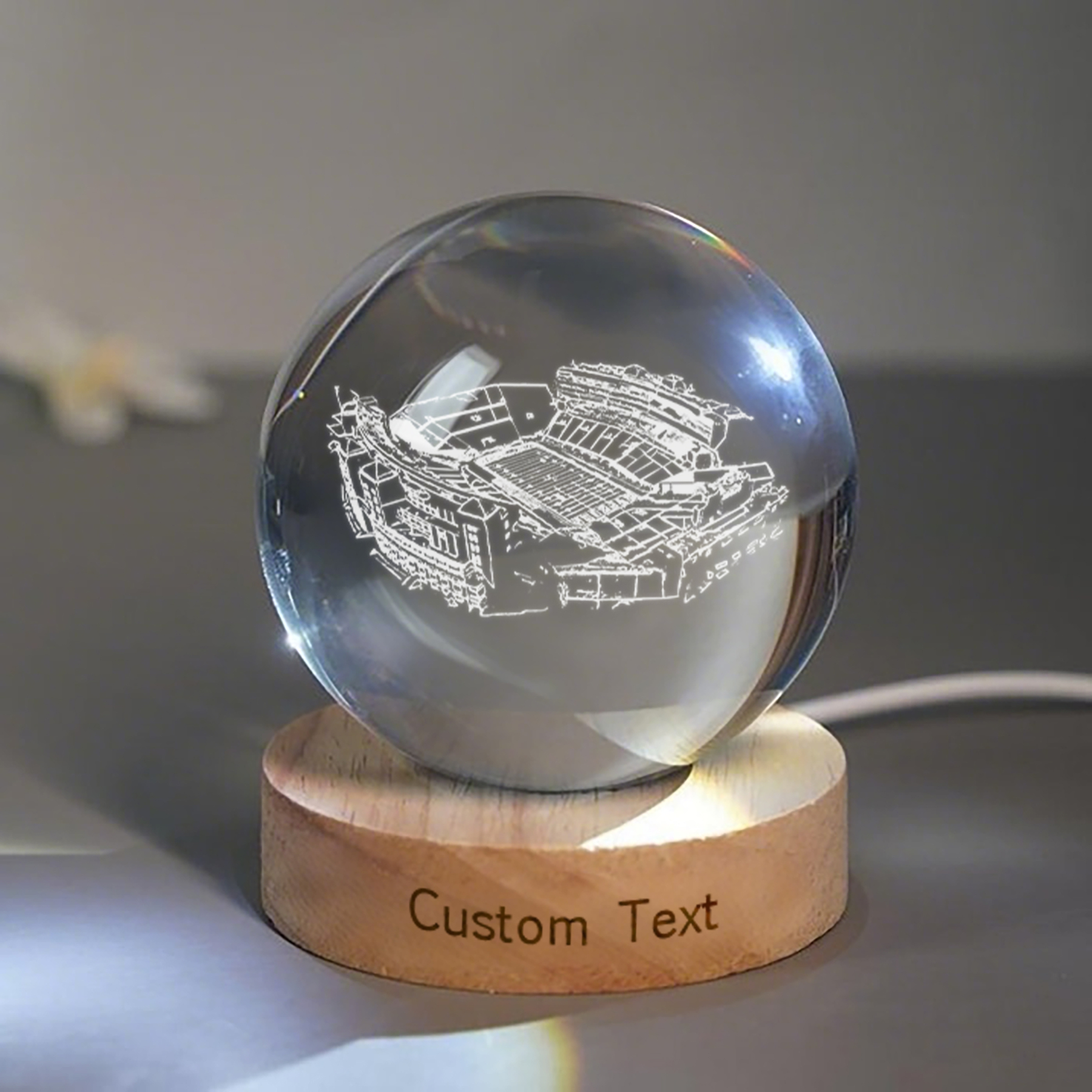 Memorial Stadium (Lincoln) 3D Spherical Crystal Lamp