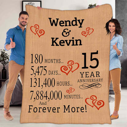 Anniversary Blanket For Couples, Fleece Blanket With Couple Names And Anniversary Year, Customized Blanket For Anniversary-ilovevango