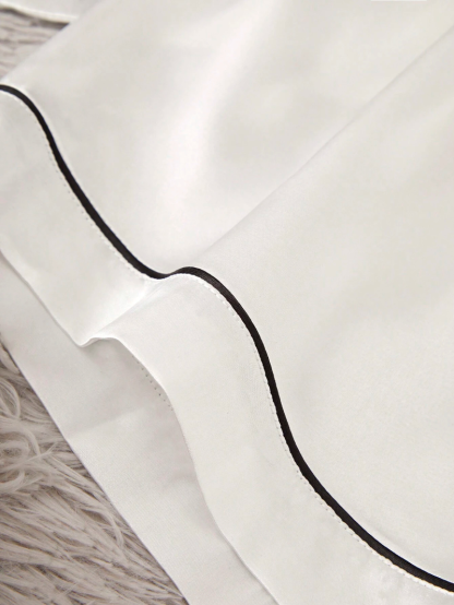 Custom Mama Print White Ice Silk Short Sleeve Top And Shorts, Thin Summer PJ Set, Mothers Day Gift-ilovevango