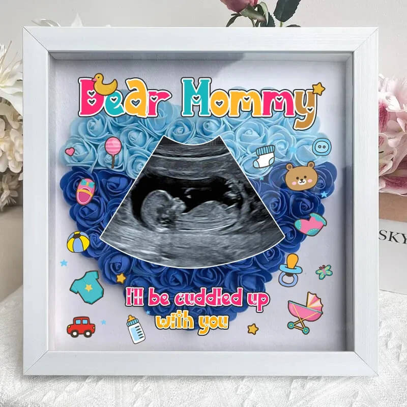 Personalized Flower Shadow Box Ultrasound For New Mom