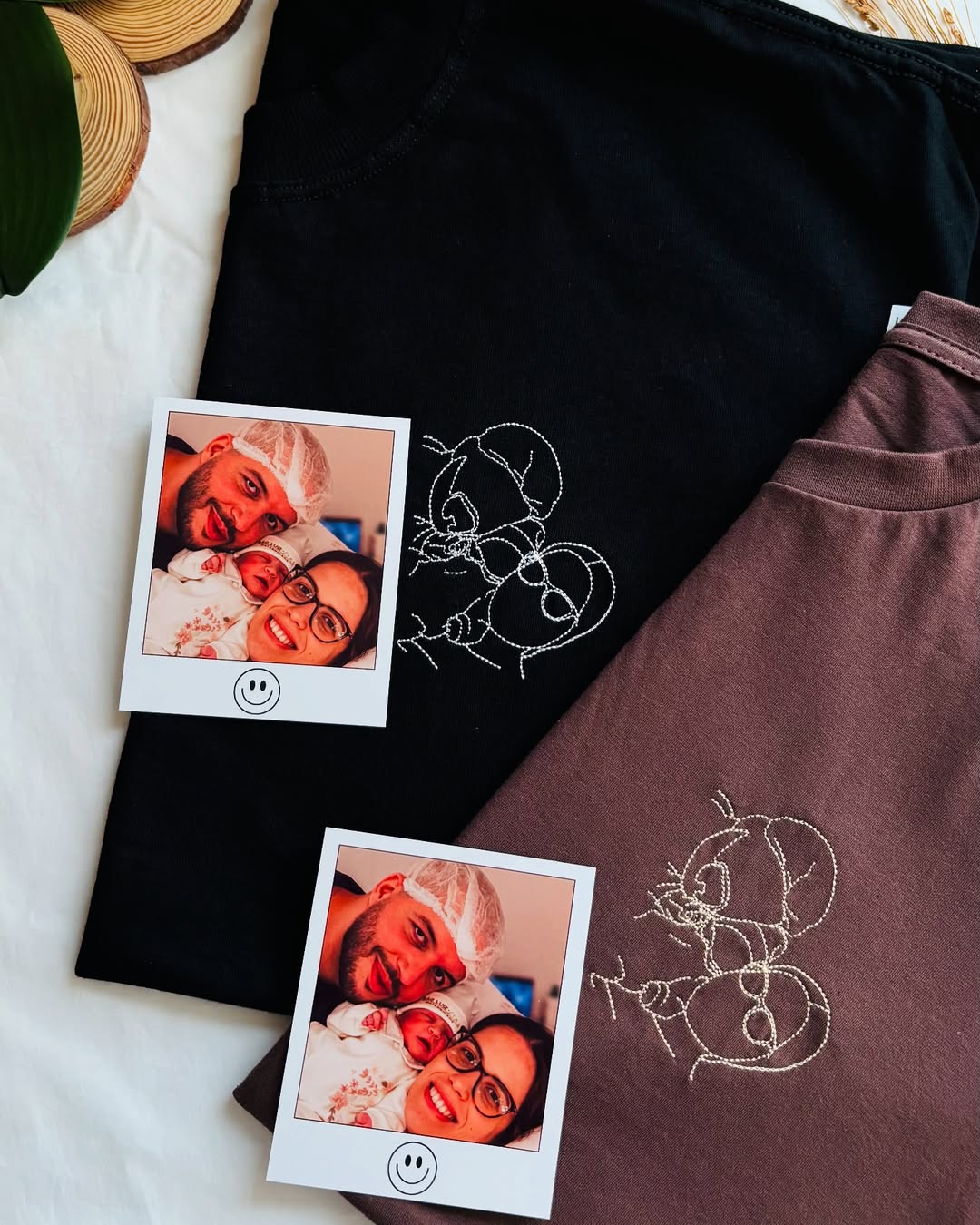 Pamaviva Custom Full Color Portrait Embroidery Hoodie Personalized Family Photo Sweatshirt Gift For Parents Fathers Day Mothers Day