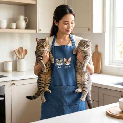 Custom Pet Portrait Embroidered Apron