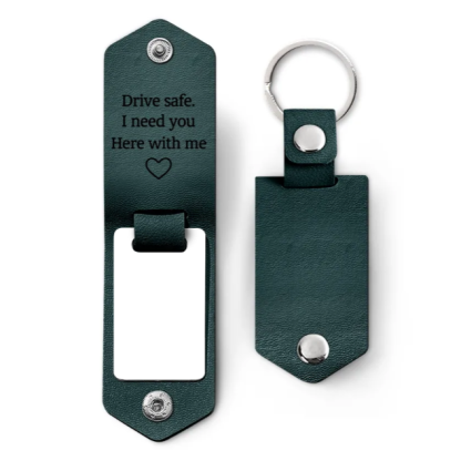 Custom Photo Drive Safe I Need You Here With Me - Gift For Couple, Besties, Friends, Family - Personalized Leather Photo Keychain-ilovevango