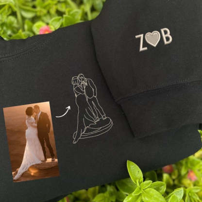 Personalized Embroidered Outline Photo Sweatshirt