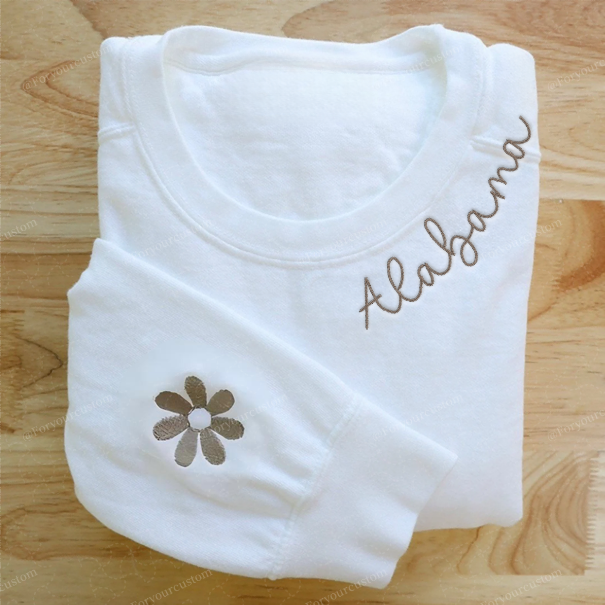 VINTAGE CUSTOM CREW-Custom Embroidered Hand Distressed Crew Neck Sweatshirt