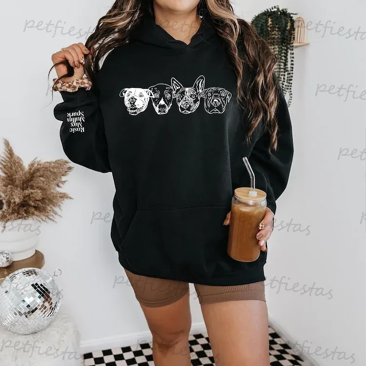 Custom Pet Photo + Name Printing T-shirt Custom Dog Cat Graphic Tee Sweatshirt Hoodie