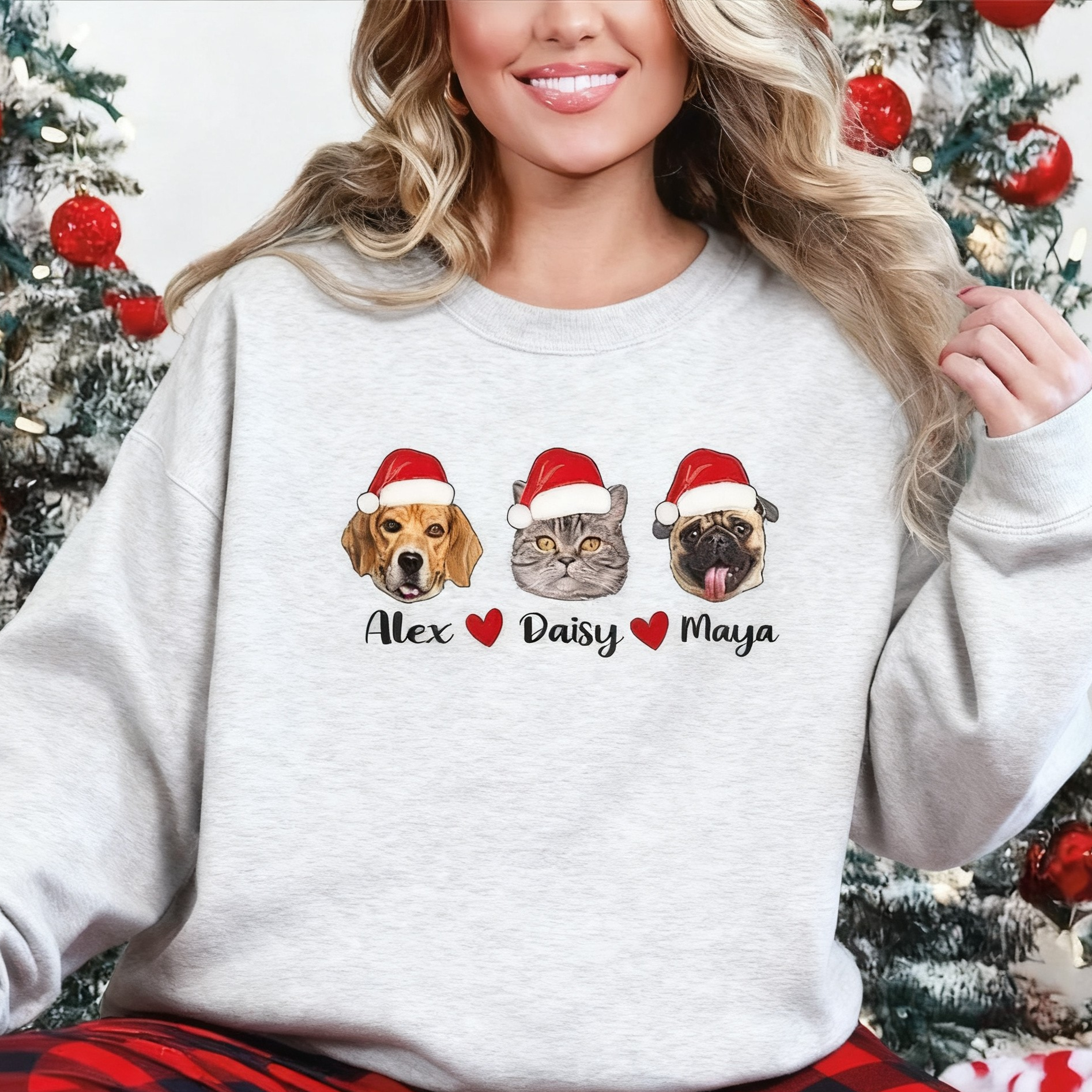 Personalized Christmas Dog Sweatshirt – Funny Holiday Dogs Shirt, Xmas Dog Sweater