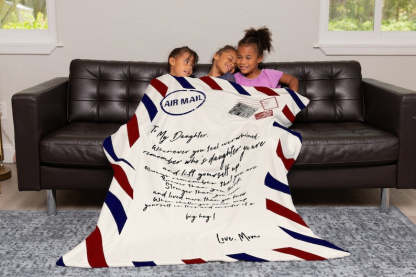 Personalized Letter Blanket to My Daughter Airmail Blanket