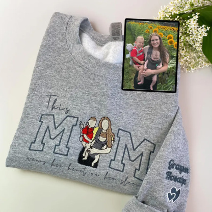 Mom Wears Her Heart on Her Sleeves: Custom Photo T-Shirt & Sweatshirt for Mama