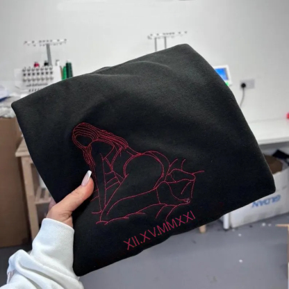 Custom Embroidered Sweatshirt – Personalized Sexy Portrait & Roman Numerals for Him