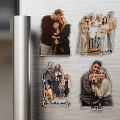Custom Acrylic Family Photo Magnet, Personalized Family Picture Fridge Magnets