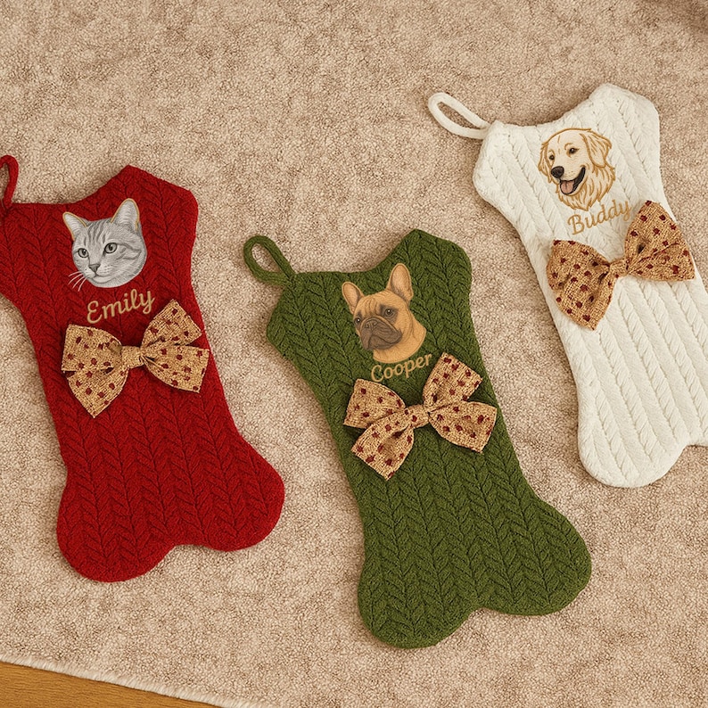 Personalized Pet Portrait Christmas Stocking