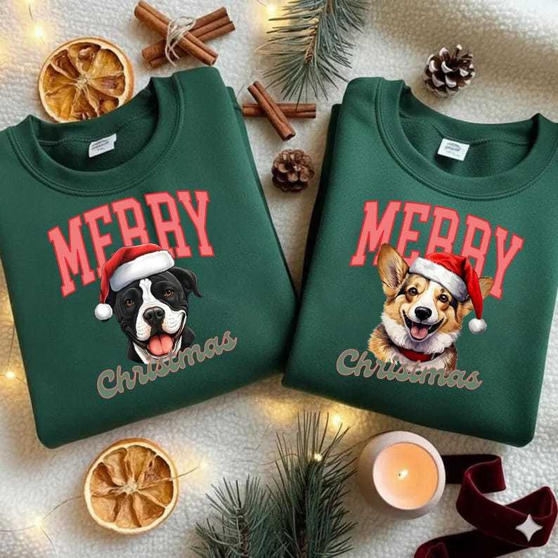 Custom Merry Christmas Dog Sweater, Dog Mom / Dog Dad Sweatshirt