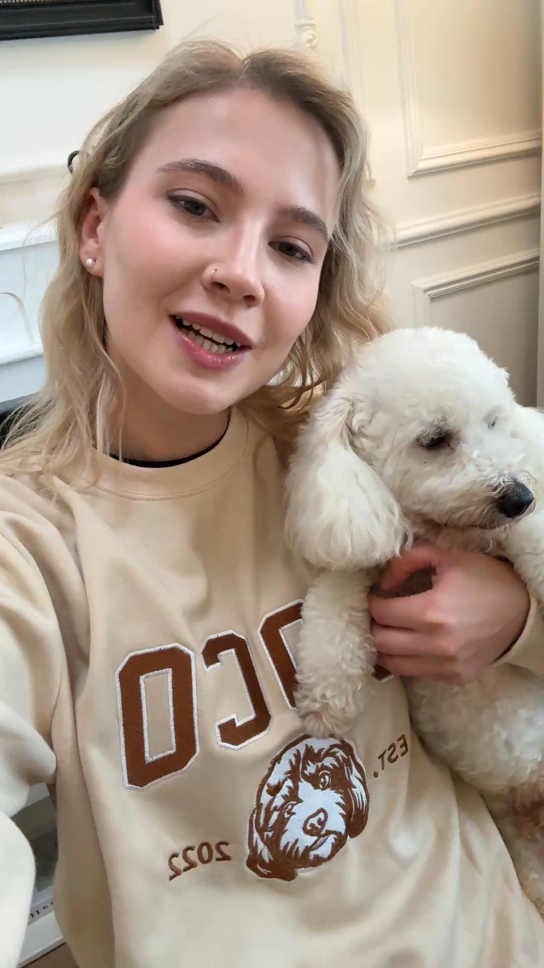 PetFiestas® Custom Pet Varsity Style Embroidered Sweatshirt Hoodie T-shirt