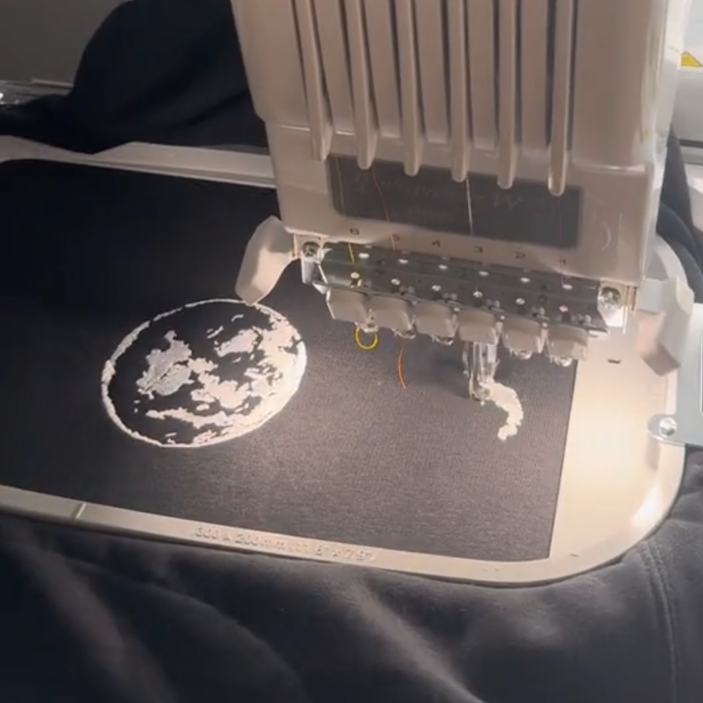 Custom Embroidered Couple Hoodie with Moon & Silhouette Design