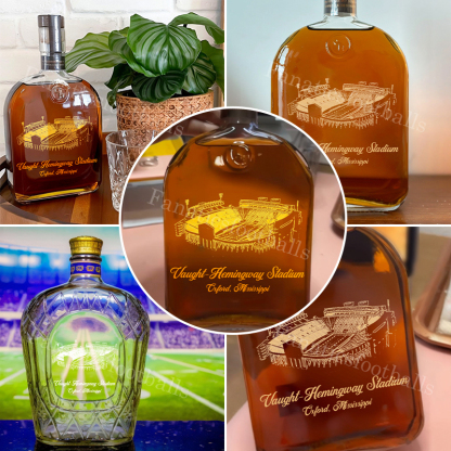 Vaught-Hemingway Stadium Whiskey Bottles-Gifts For Sports Lovers