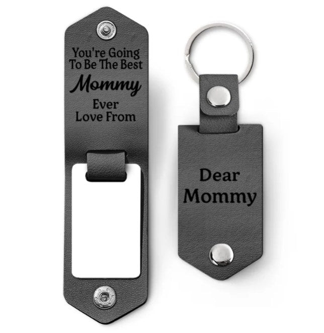 Custom Photo Going To Be The Best - Gift For Mom, Dad, New Parents - Personalized Leather Photo Keychain-ilovevango