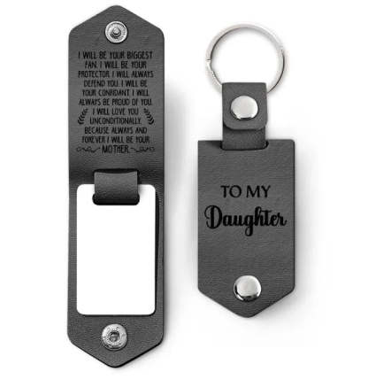 Custom Photo I Will Be Your Mother - Gift For Daughter, Son - Personalized Leather Photo Keychain