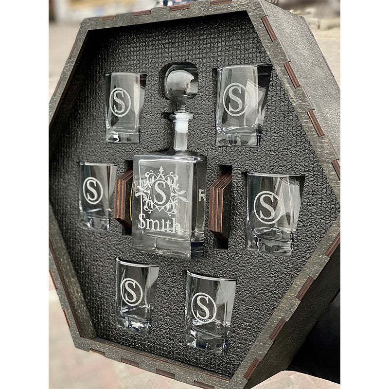 Whiskey Decanter Set, Engraved decanter, Christmas Gift, Personalized Whiskey Gift