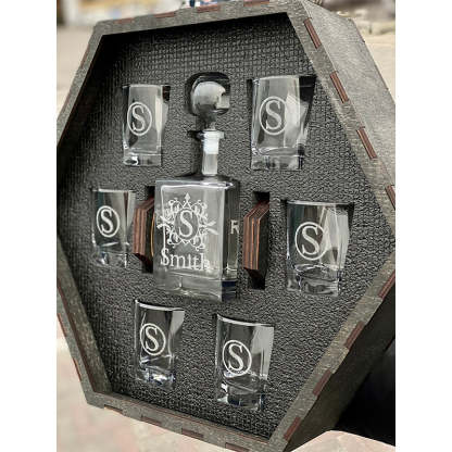 Whiskey Decanter Set, Engraved decanter, Christmas Gift, Personalized Whiskey Gift
