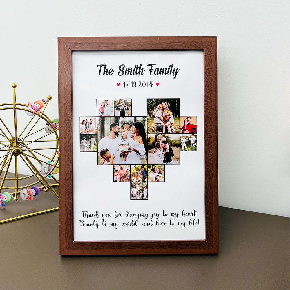 Custom Heart Photo Frame with Name And Date For Love Couple Gift