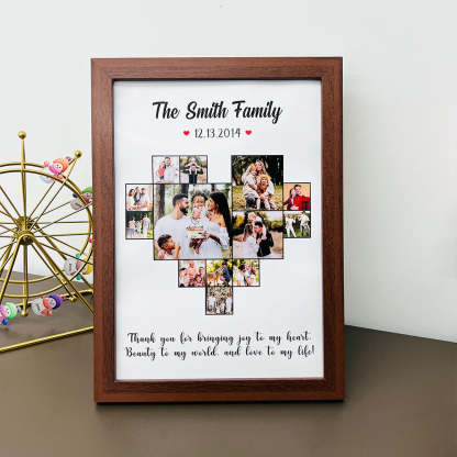 Custom Heart Photo Frame with Name And Date For Love Couple Gift