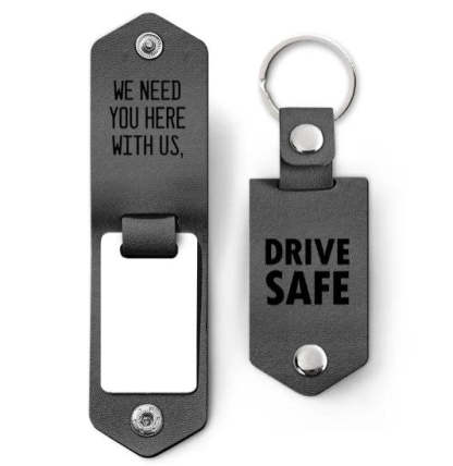 Custom Photo Drive Safe We Need You Dad - Birthday, Loving Gift For Dad, Father, Papa, Grandpa - Personalized Leather Photo Keychain-ilovevango