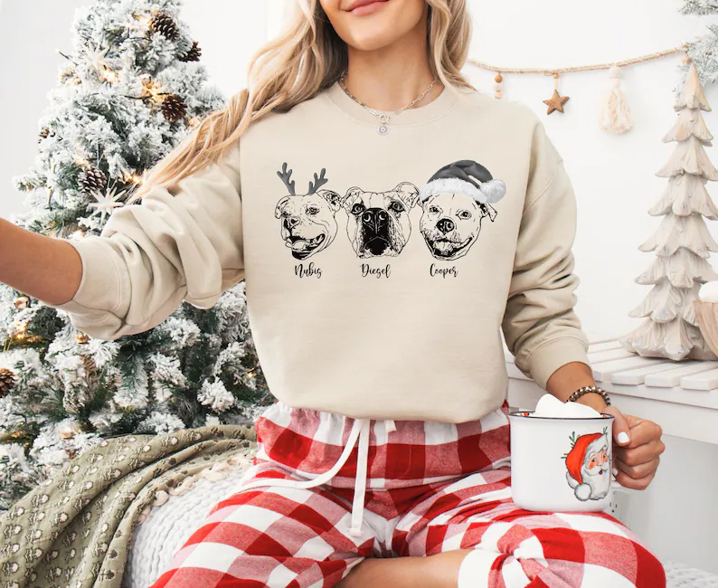 Custom Pet Photo + Name Printing T-shirt Custom Dog Cat Graphic Tee Sweatshirt Hoodie