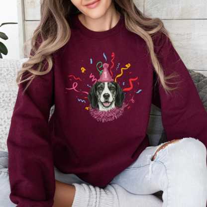 Custom Birthday Dog Sweatshirt, Personalized Pet Photo Hoodie, Dog or Cat Party Sketch Drawing