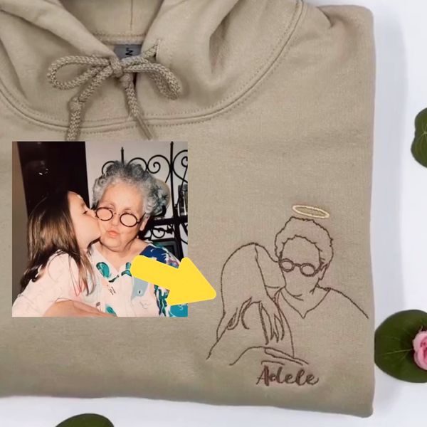 Custom Embroidered Photo Portrait Sweatshirt