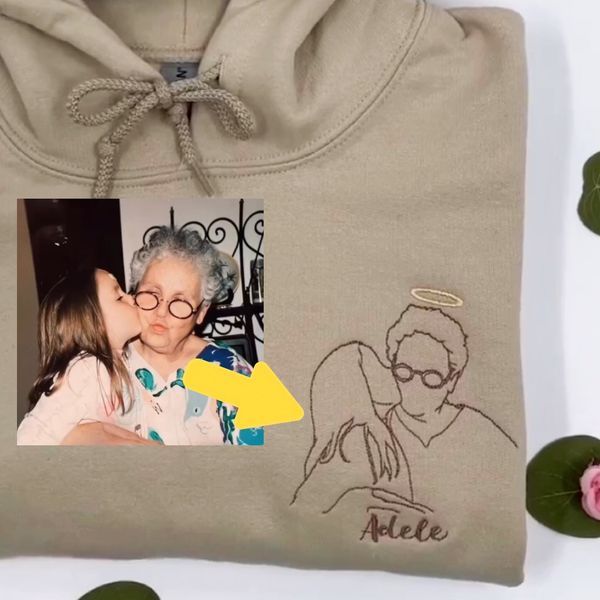 Custom Embroidered Photo Portrait Sweatshirt