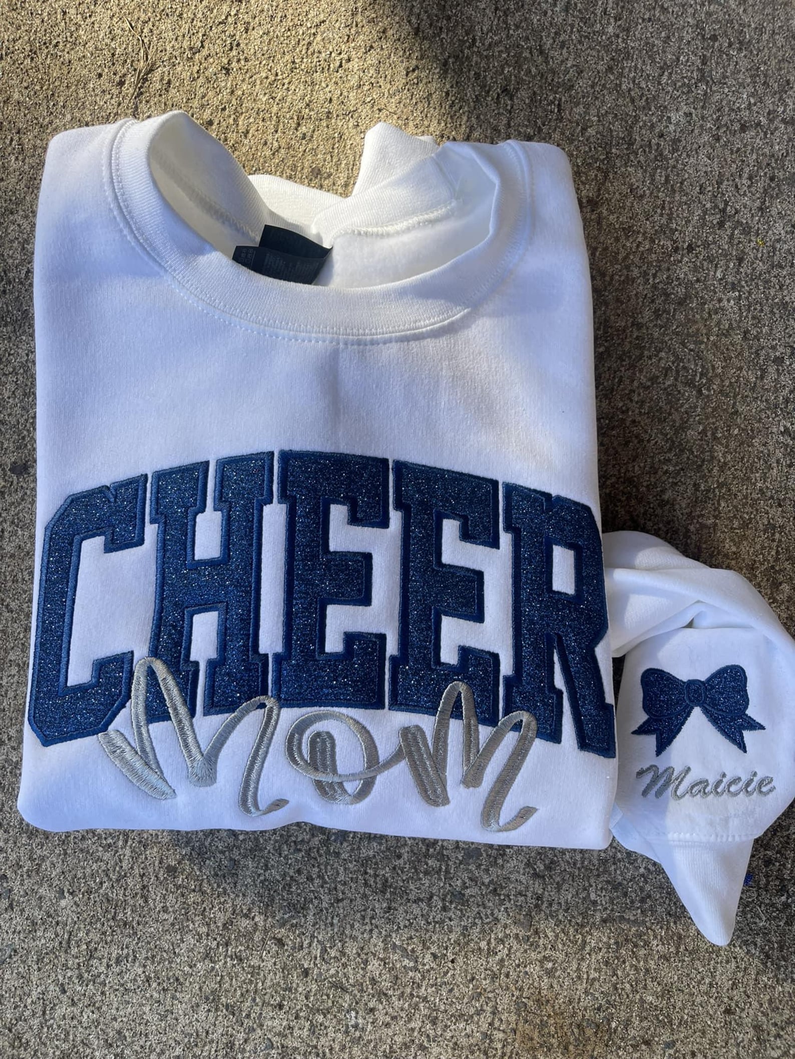 Custom Embroidered Glitter Cheer Mom T-shirt&Sweatshirt  , Cheer Mom Gift