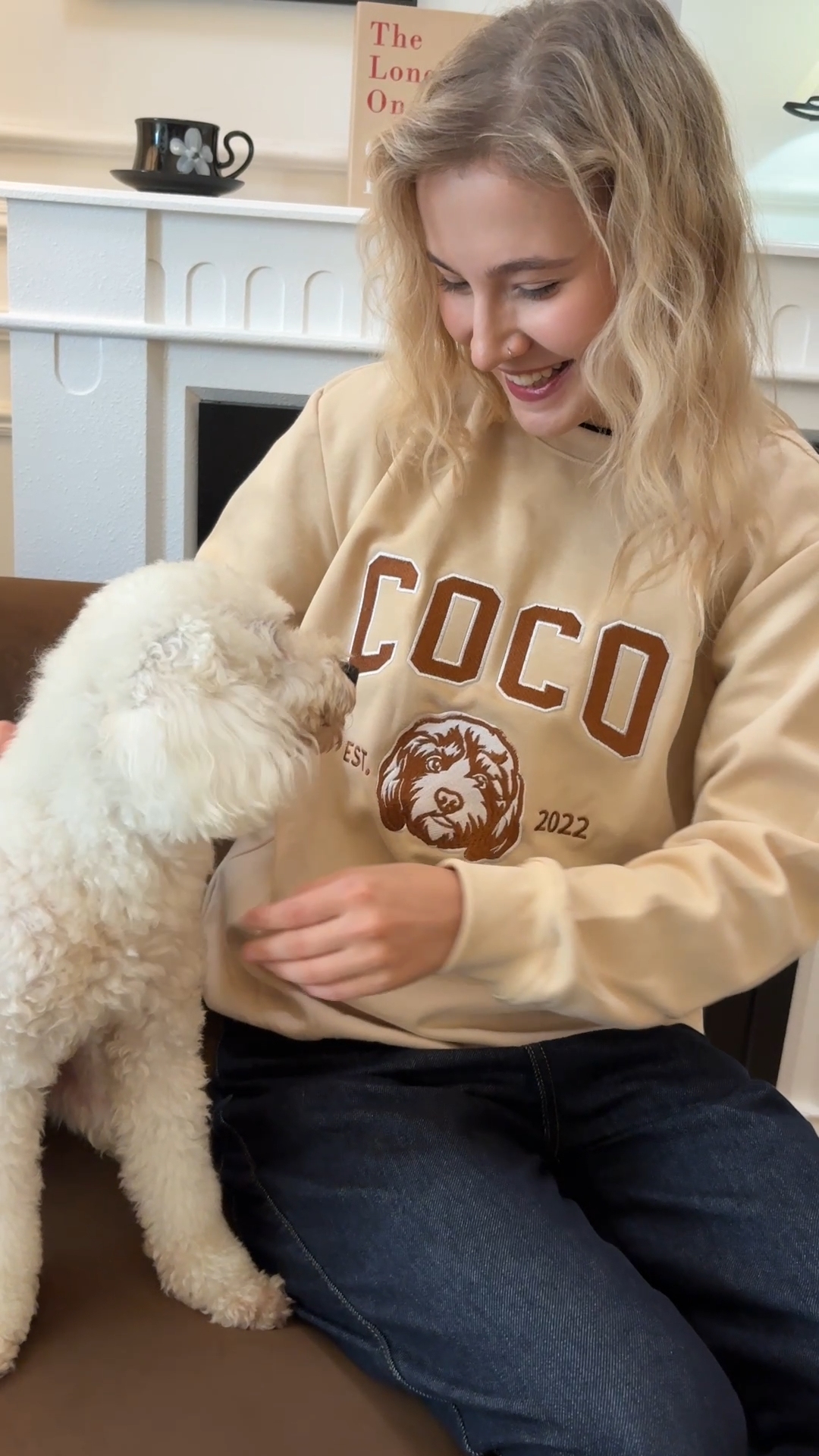 PetFiestas® Custom Pet Varsity Style Embroidered Sweatshirt Hoodie T-shirt