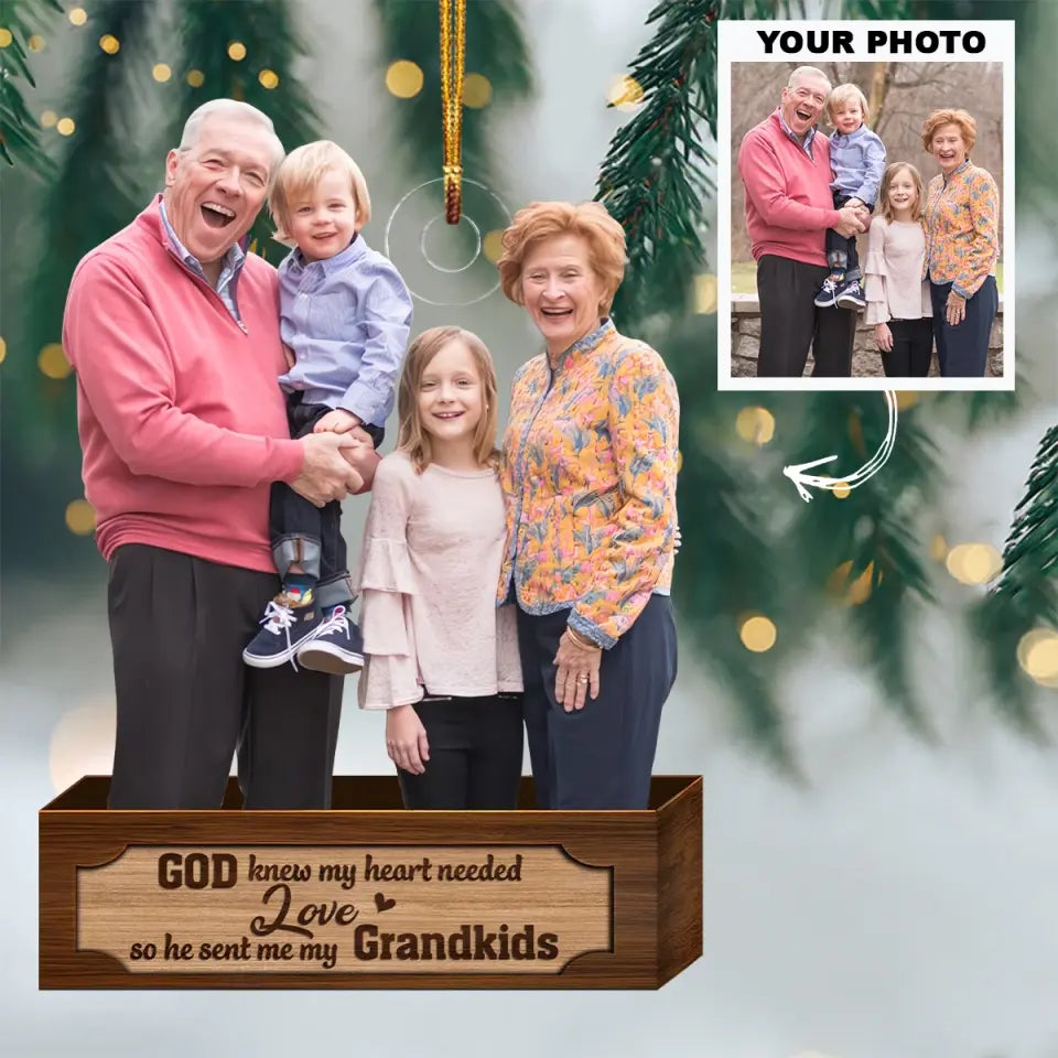 God Knew My Heart Needed Love - Personalized Custom Photo Mica Ornament - Christmas Gift