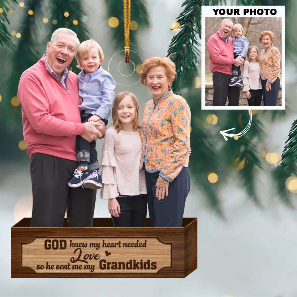 God Knew My Heart Needed Love - Personalized Custom Photo Mica Ornament - Christmas Gift