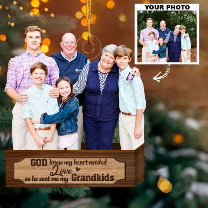 God Knew My Heart Needed Love - Personalized Custom Photo Mica Ornament - Christmas Gift