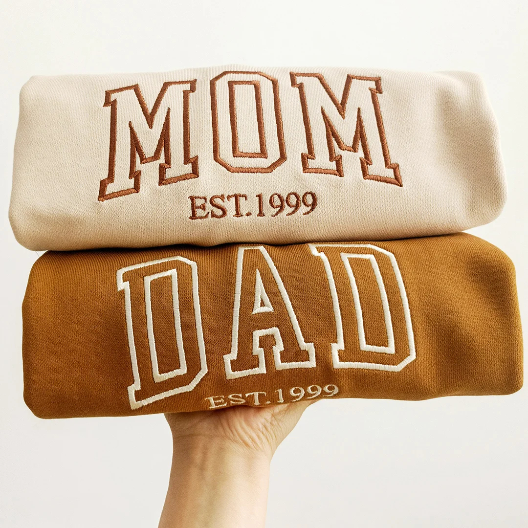 Custom Embroidered MAMA Sweatshirt with Kids Names on Sleeve – Mother’s Day Gift