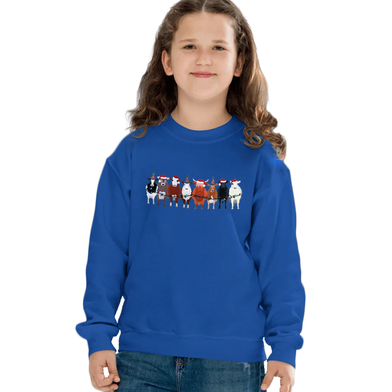Cow Animals Holiday Christmas Sweatshirt