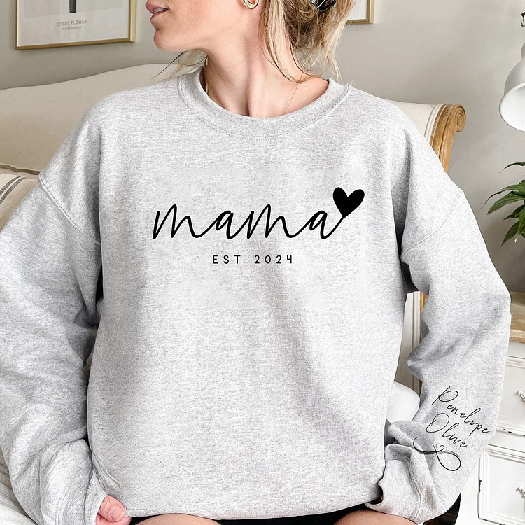 Infinite Love to Mom-Custom Mama Sweatshirt with Kids Names On Sleeve