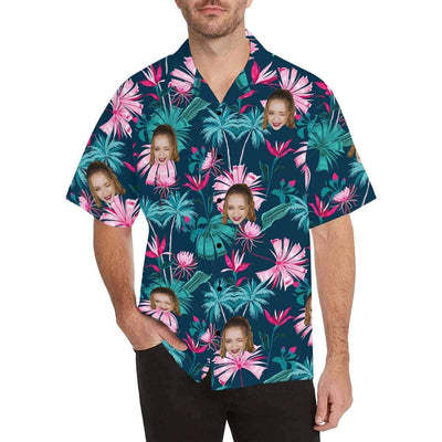 Custom Face Hawaiian Shirt for Boyfriend/Husband Personalized Hawaiian Shirt Photo Tropical Aloha Shirt Birthday Vacation Party Gift-ilovevango