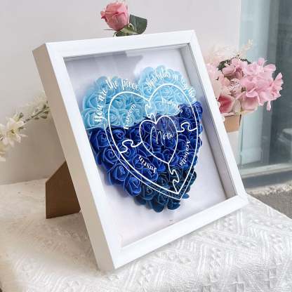 You Are The Piece That Hold Us Together - Personalized Flower Shadow Box