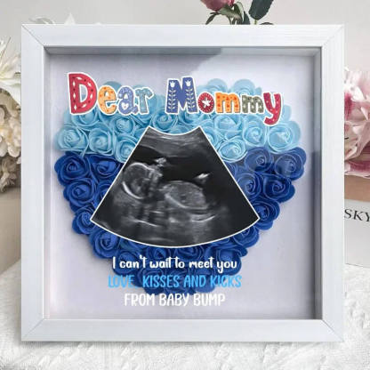 Personalized Flower Shadow Box Ultrasound For New Mom